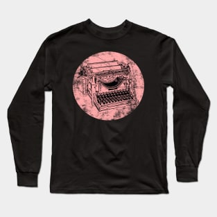 DISTRESSED VINTAGE TYPEWRITER ROSE Long Sleeve T-Shirt